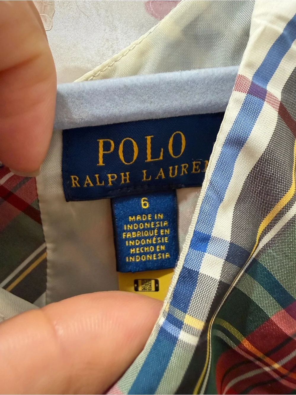 Ralph Lauren Cream Plaid Holiday Party Dress